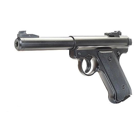Пистолет страйкбольный (KJW) Mk1 Black GAS, GNB, черный, пластик, HU