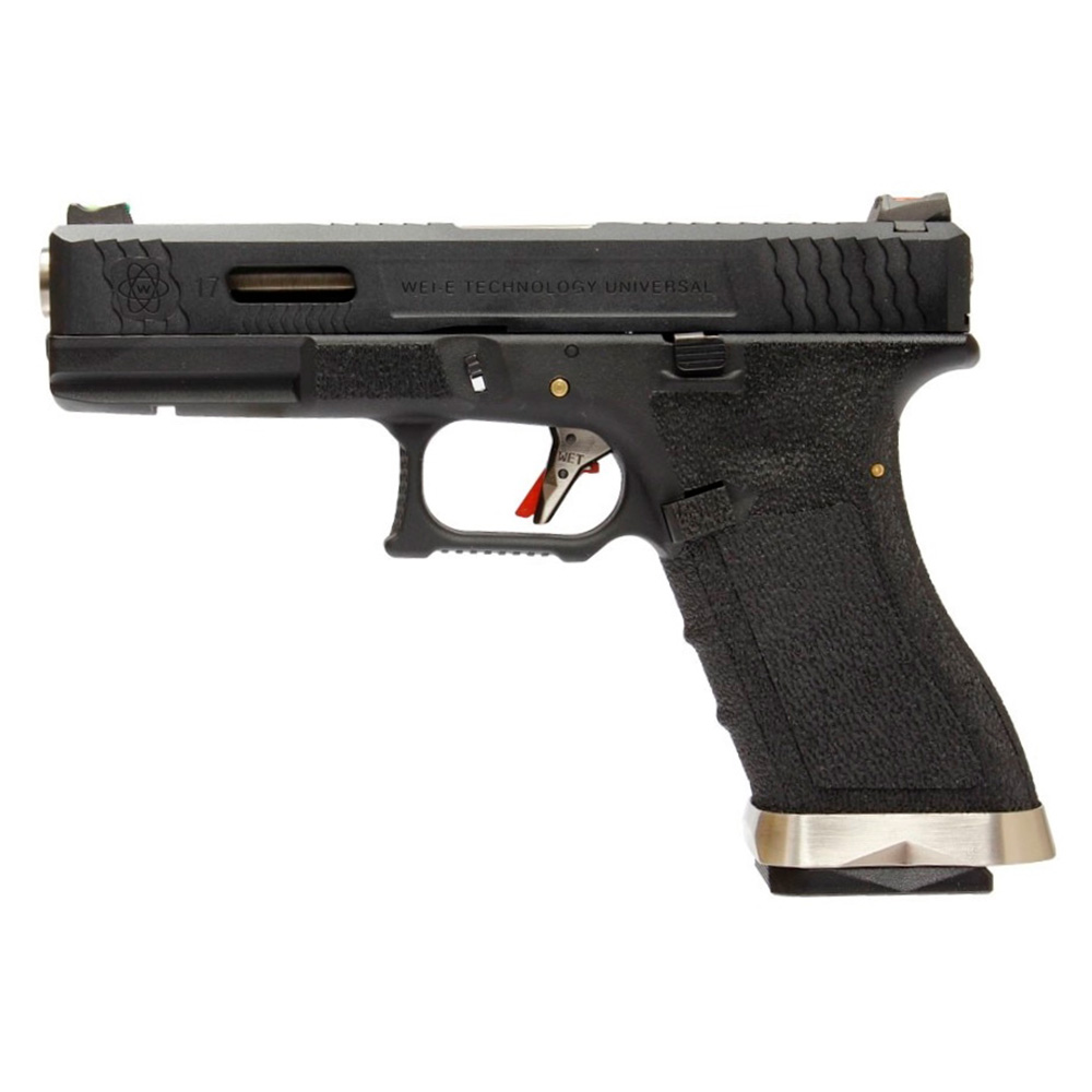 Модель пистолета (WE) GLOCK-17 G-Force черный, хромированный ствол WE-G001WET-5