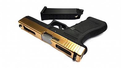 Пистолет страйкбольный (WE) Glock-18 gen3, автомат, металл, Titanium Version WE-G002-TG-G18A
