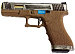 Пистолет страйкбольный (WE) Glock-17 G-Force золоченый ствол WE-G001WET-4