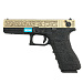 Пистолет страйкбольный (WE) Glock-18 gen3, авт, металл слайд, под бронзу с гравировкой , WE-G002BOX-BR